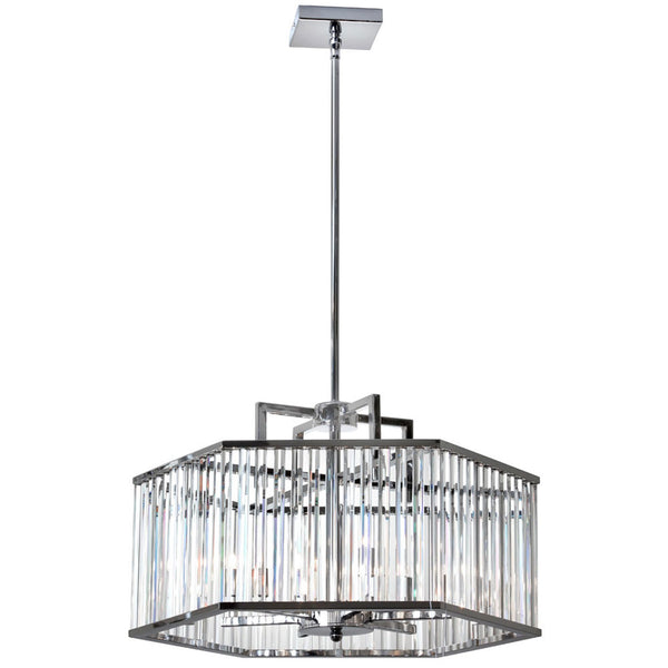 Chrome Six-Light Crystal Chandelier