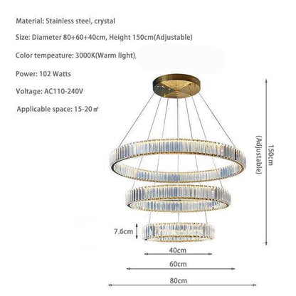 Roma 3-Tier Modern Chandelier