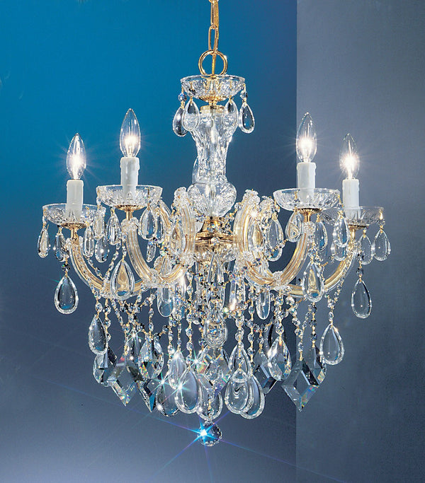 5 Light maria theresa crystal chandelier with clear crystal and Chrome finish