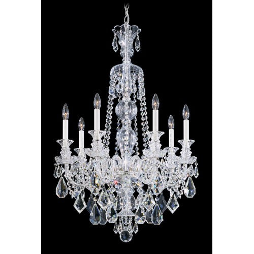 Hamilton Silver Seven-Light Clear Heritage Handcut Crystal Chandelier, 25W x 38.5H x 25D