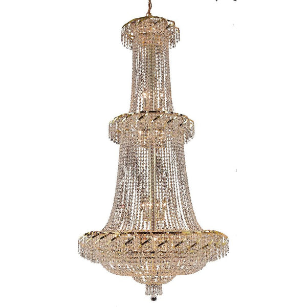 Belenus Gold Thirty-Two Light Chandelier with Clear Royal Cut Crystals