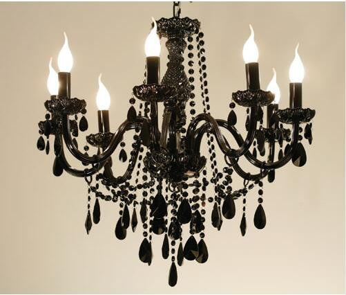 Black Eight-Light Black Gothic Chandelier