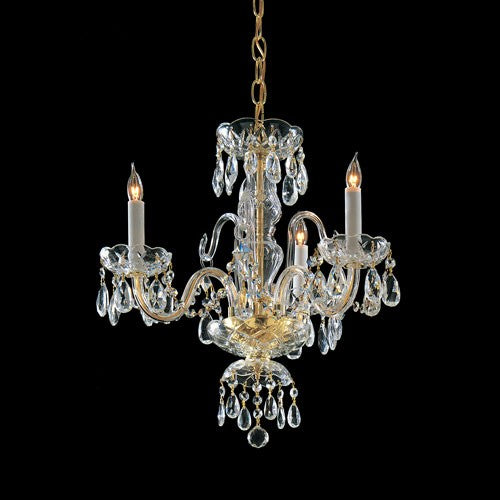 Polished Brass Three-Light Chandelier