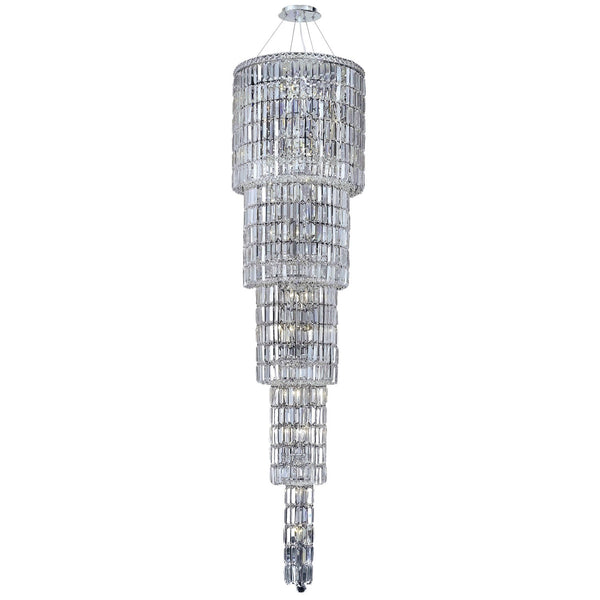 Maxim Chrome Twenty-Two Light 22-Inch Five-Tier Pendant with Royal Cut Clear Crystal