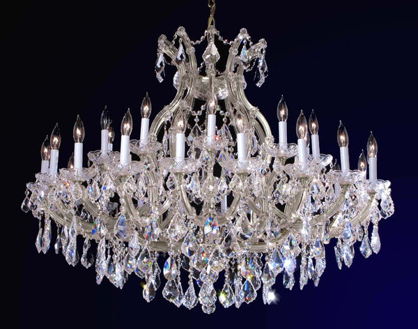 31 Lights Maria Theresa crystal chandelier dressed with clear crystals