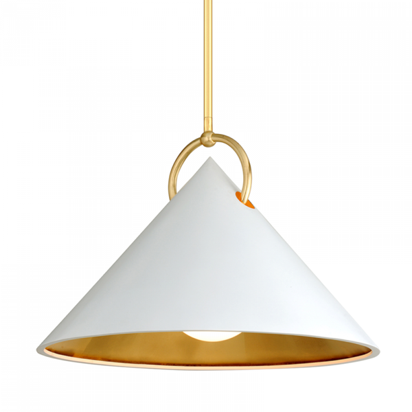 Pendant, 1-Light, Gold Leaf, White, 30"Dia (290-42-GL/SWH 95D7)