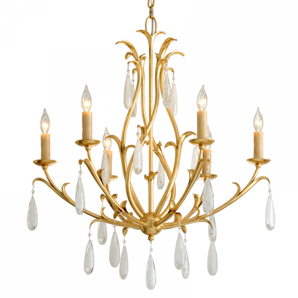 Chandelier, 6-Light, Gold Leaf, 35.5"H (293-06-GL 95D8)