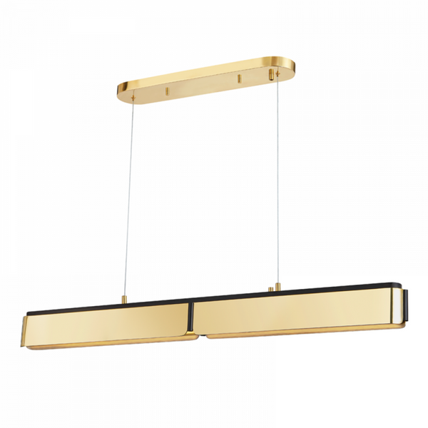 Island Light, 1-Light, LED, Aged Brass/Black, 48.5"W (2948-AGB/BK A8EAR)