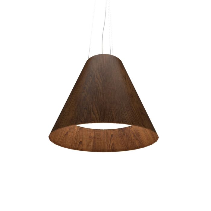 Conical LED Pendant in Imbuia