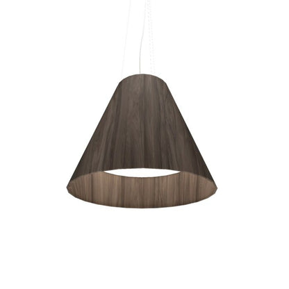 Conical LED Pendant in American Walnut