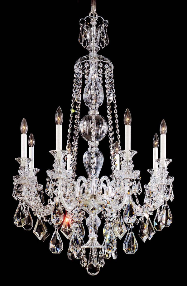 8 Lights Bohemian Crystal chandelier in polished chrome finish