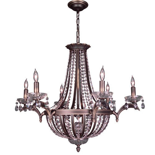 Bronze Twelve-Light 30-Inch Chandelier