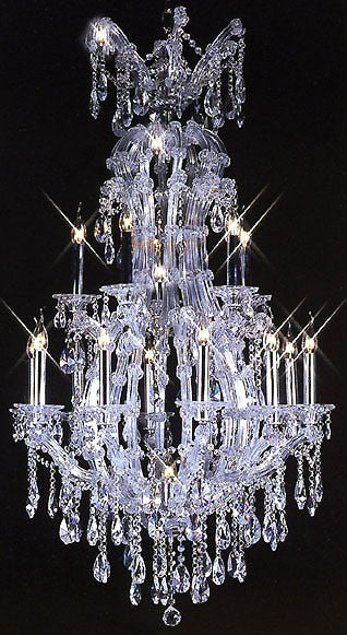 25 Light Maria Theresa chandelier dressed with 25% Full Lead crystal