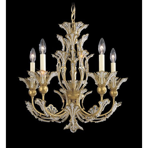 Rivendell New Heirloom Gold Five-Light Crystal Swarovski Elements Chandelier, 21W x 19H x 21D