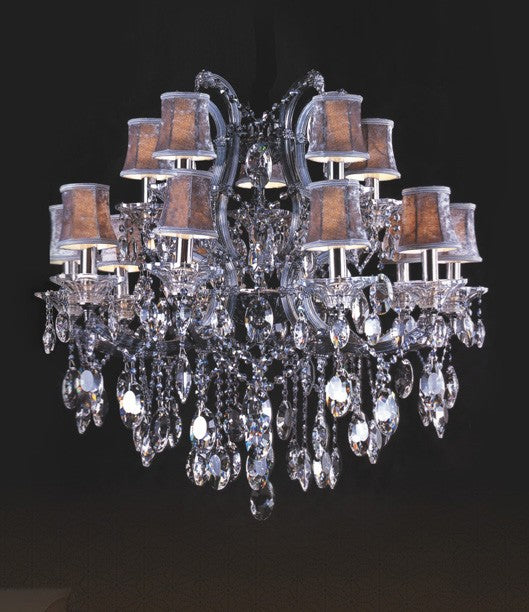 Polished chrome 15 Light traditional crystal Chandelier