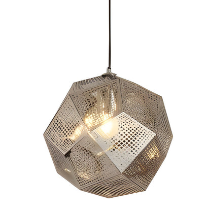 Geometric Round Electroplated Metal Postmodern Pendant Light Chandelier