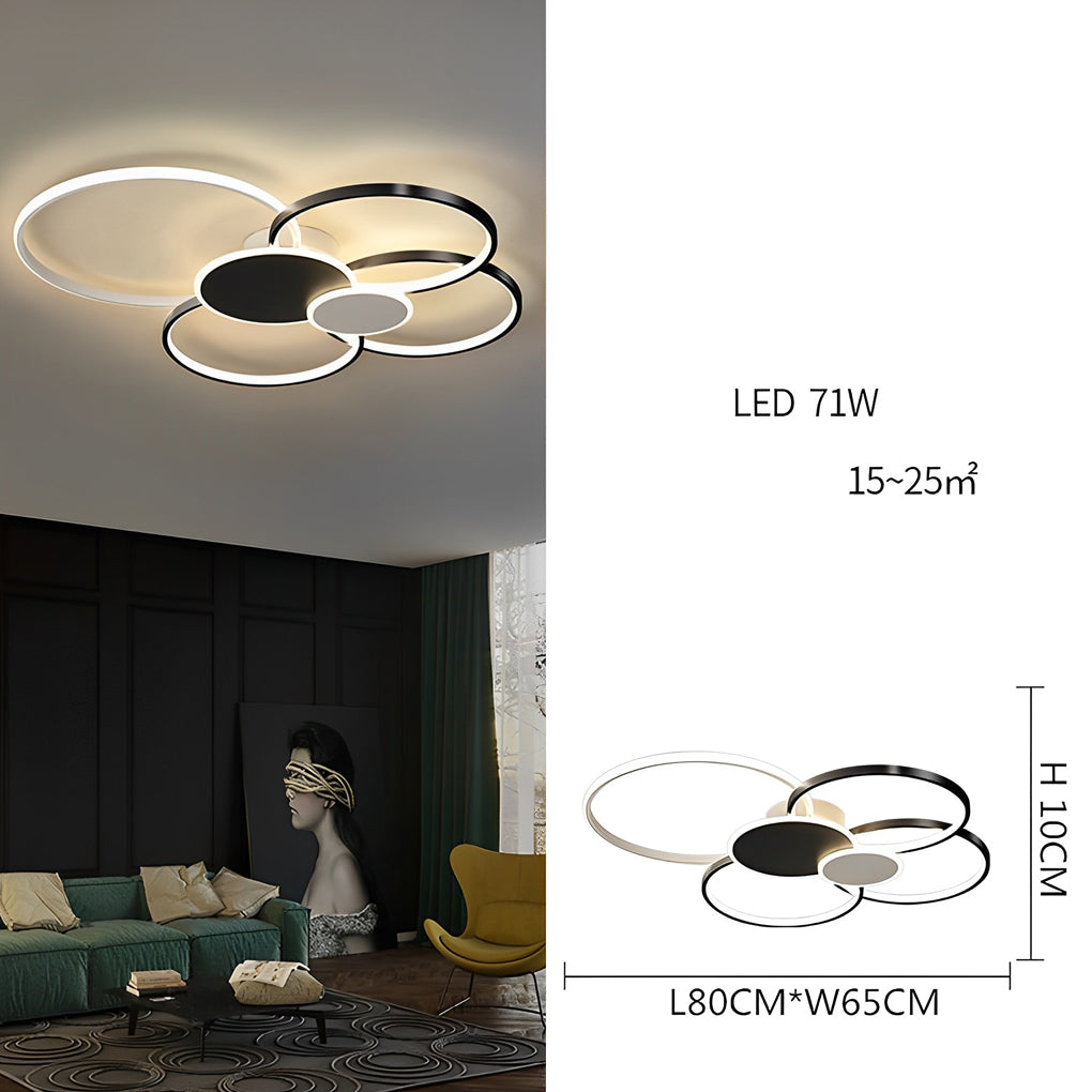 Multiple Circles LED Flush Mount Ceiling Light Acrylic Silica Gel Cluster Light