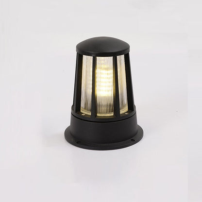 Round Creative Waterproof LED Black Modern Outdoor Pillar Lights