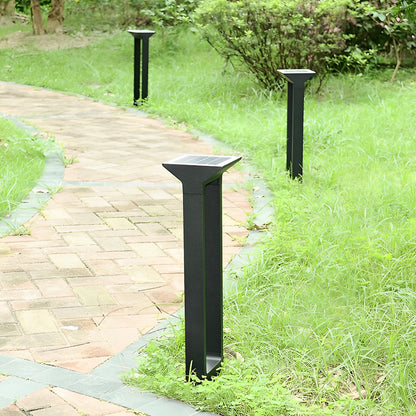 Door Shape Minimalist Waterproof LED Black Modern Solar Pathway Lights