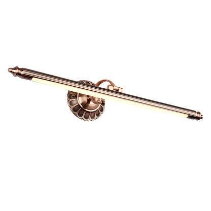 Retro Cylinder LED Bathroom Vanity Light with Flower Accents in Bronze Finish