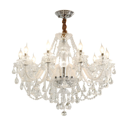 Luxury Glass Crystal Candlelight Retro European Style Chandelier