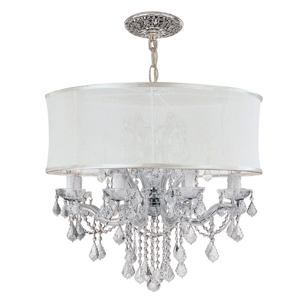 Polished Chrome Twelve-Light Chandelier with Swarovski Strass Crystal