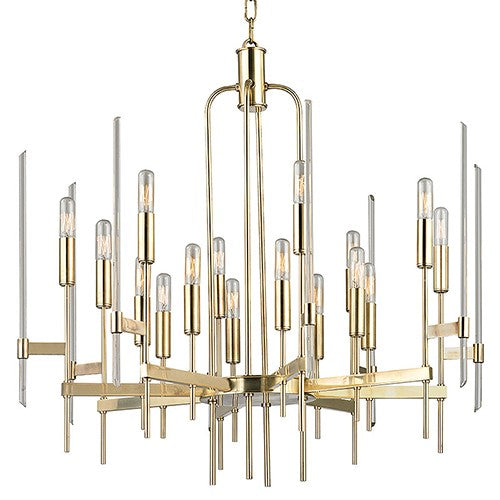 16-Light Chandelier with Clear Glass