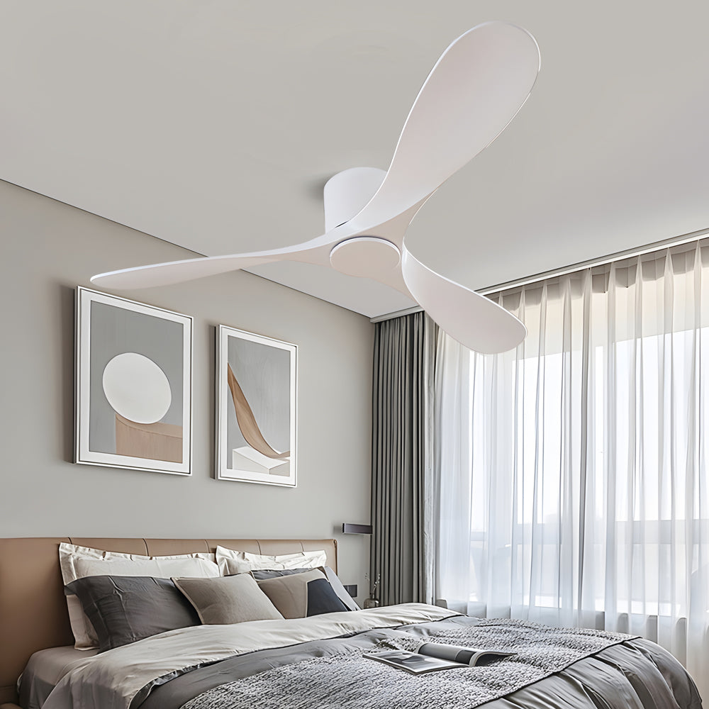 Modern 52-Inch Indoor 3-Blade Low Profile Ceiling Fan - White