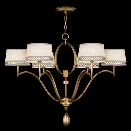 Allegretto Six-Light Chandelier in Burnished Gold Leaf Finish