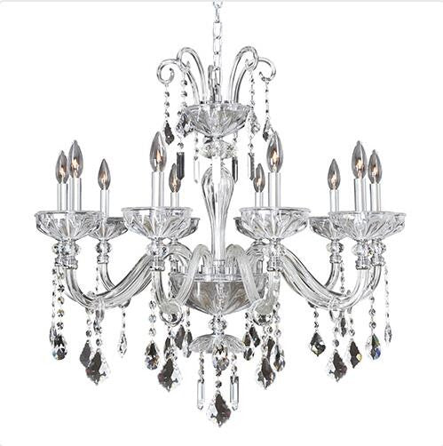 Chrome 10-Light 32-Inch Wide Chandelier with Firenze Clear Crystal