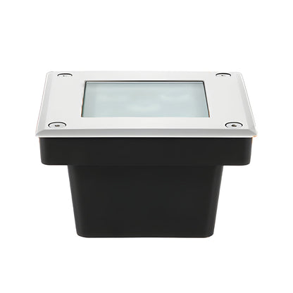 5-Light LED Modern Square In-Ground Well Lights Step Deck Lighting with Light Sensor for Pathways