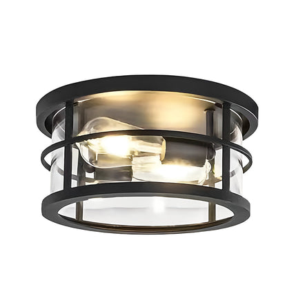 Round Square Waterproof Black Rustic Outdoor Light Ceiling Lighting