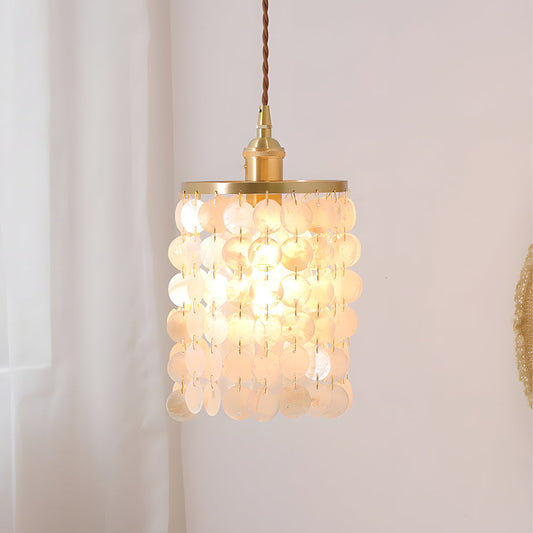 Tiered Coastal Seashells Pendant Light Capiz Shell Chandelier