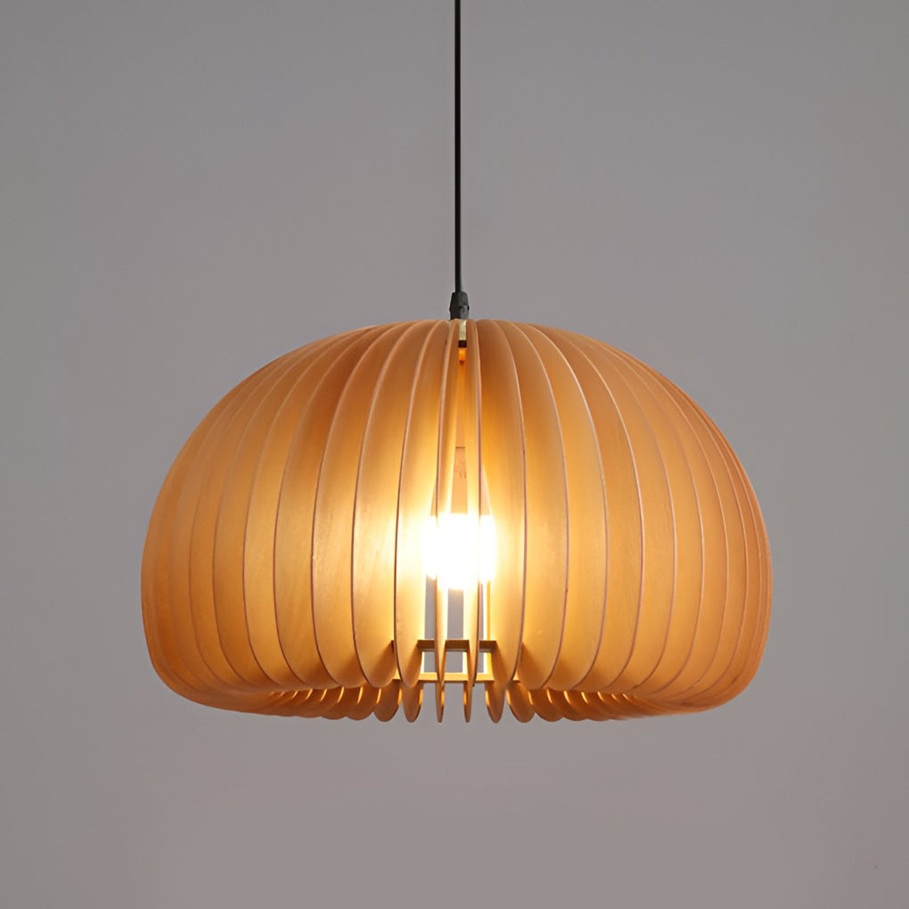 Creative Wood Pumpkin-Shaped Retro Nordic Chandelier Pendant Light