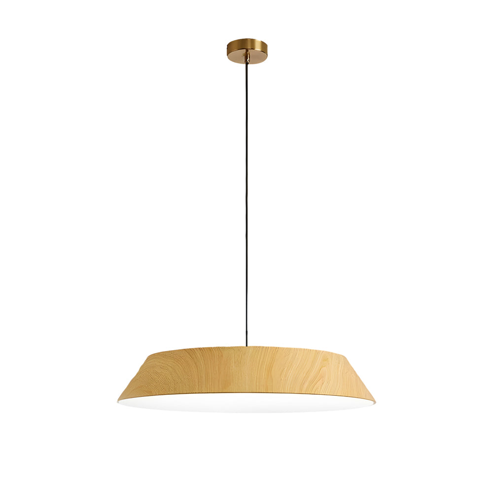 15.74-Inch Round Wood Japanese Style LED Pendant Light