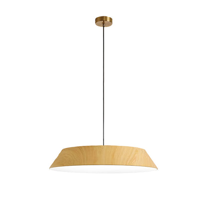 15.74-Inch Round Wood Japanese Style LED Pendant Light