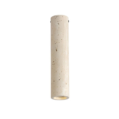 1-Light Modern Yellow Travertine Long Tube Ceiling Lamp for Hallway, Entrance