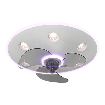 Round Acrylic Creative Three Step Dimming Modern Ceiling Fan and Light