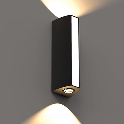 Rectangular Led Up and Down Lights Waterproof Black Modern Wall Lamp