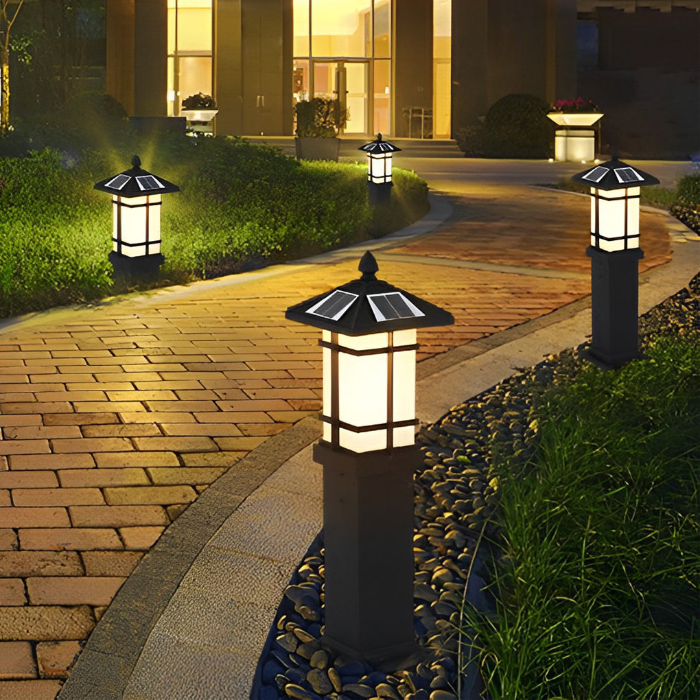 Waterproof LED Intelligent Black Modern Solar Lawn Lamp Outdoor Lights