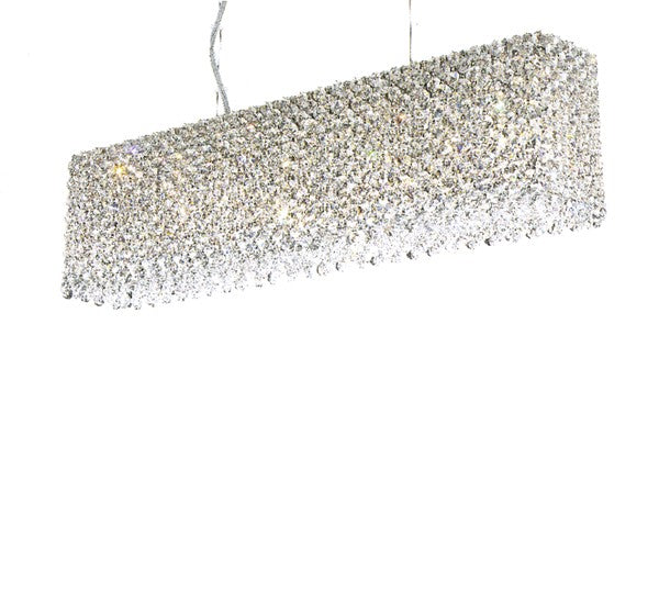 Contemporary Crystal Chandelier in polished chrome finish