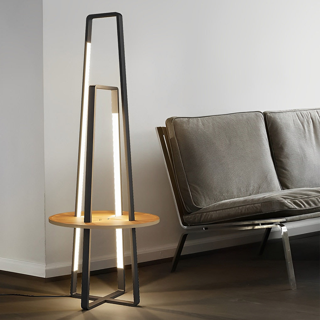 Modern 63 inch Metal, LED and Tray Floor Lamp for Living Room