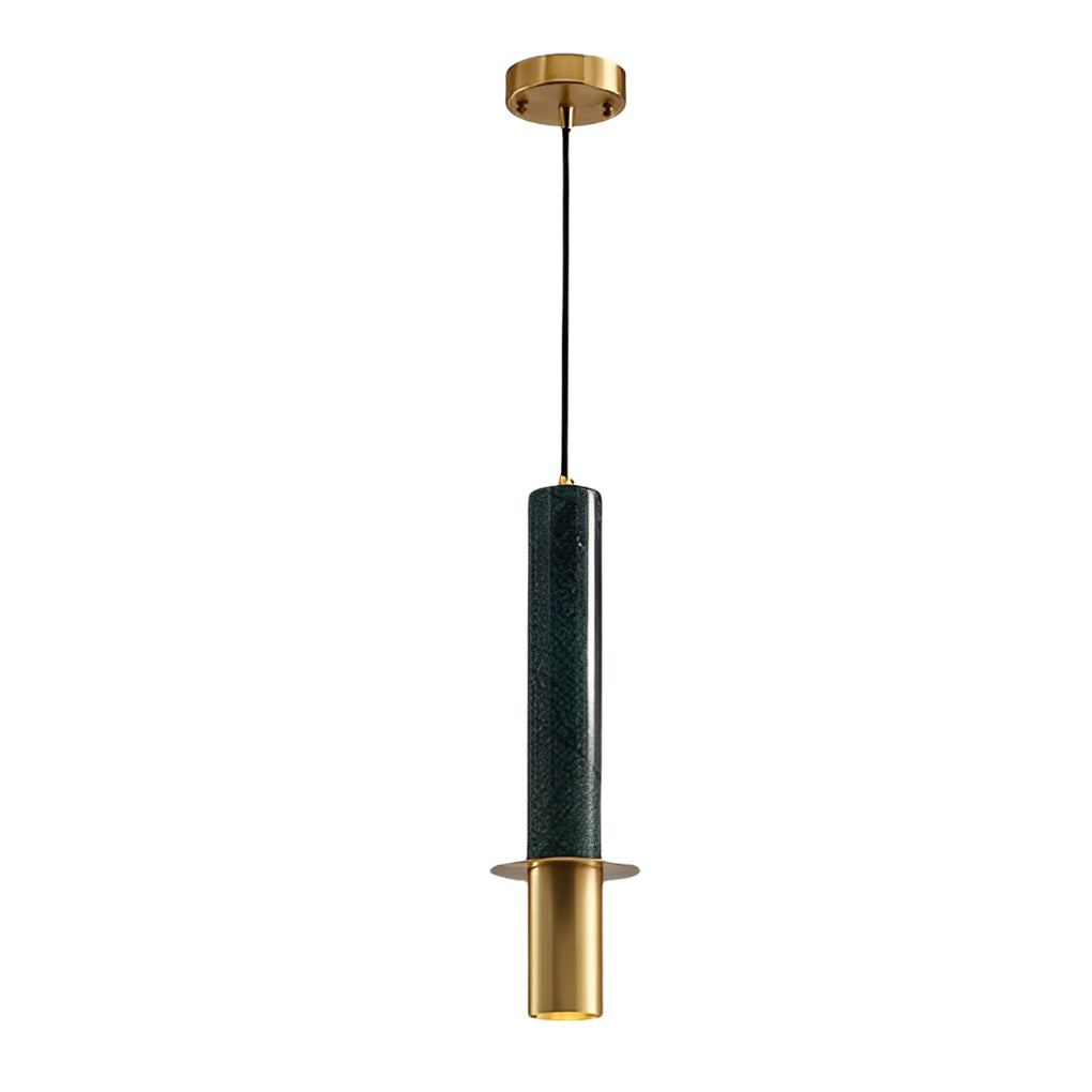 Elongated Cylindrical Terrazzo LED Post-Modern Chandelier Spotlight