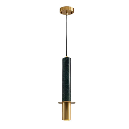 Elongated Cylindrical Terrazzo LED Post-Modern Chandelier Spotlight