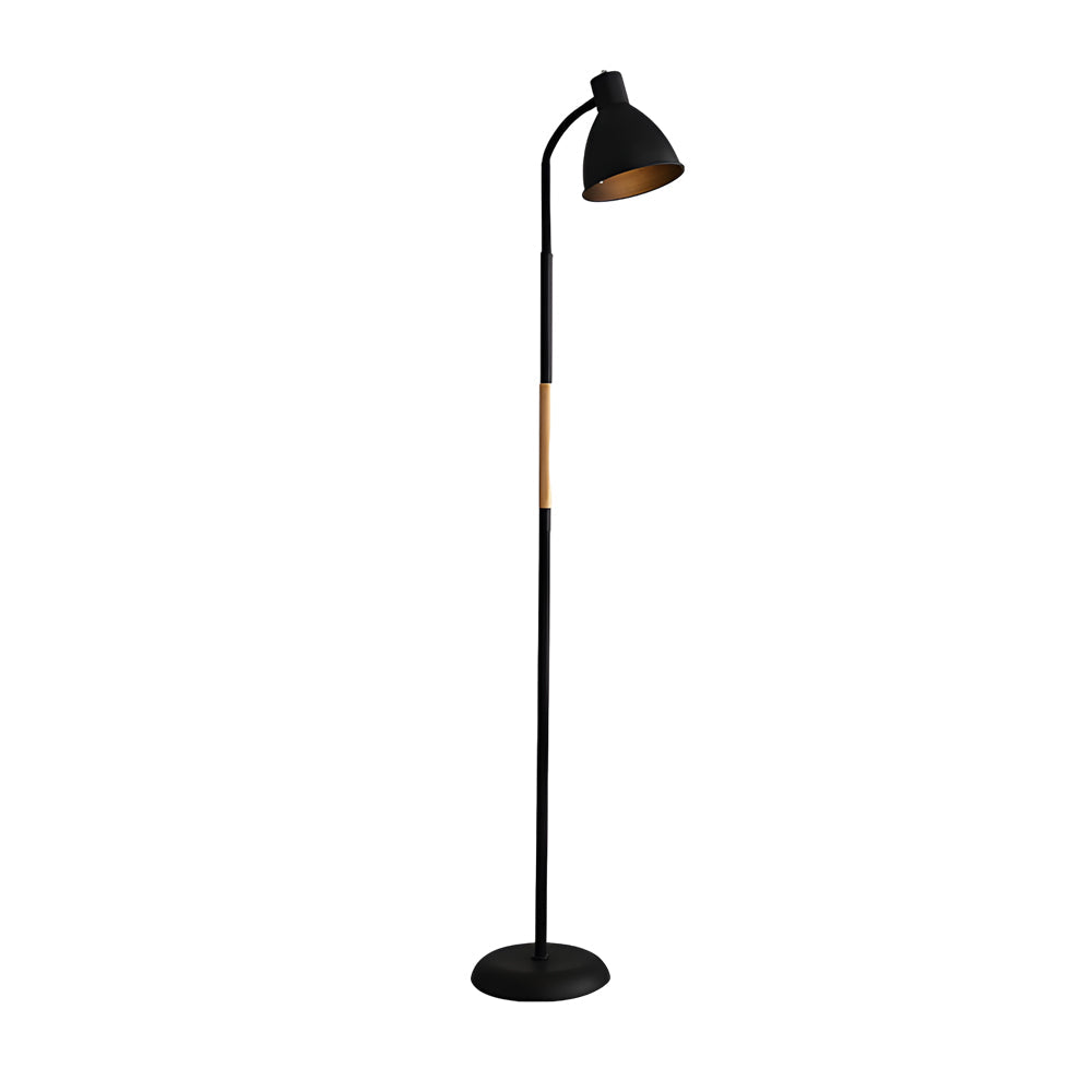 59 inch Wood and Metal Arc LED Task Floor Lamp