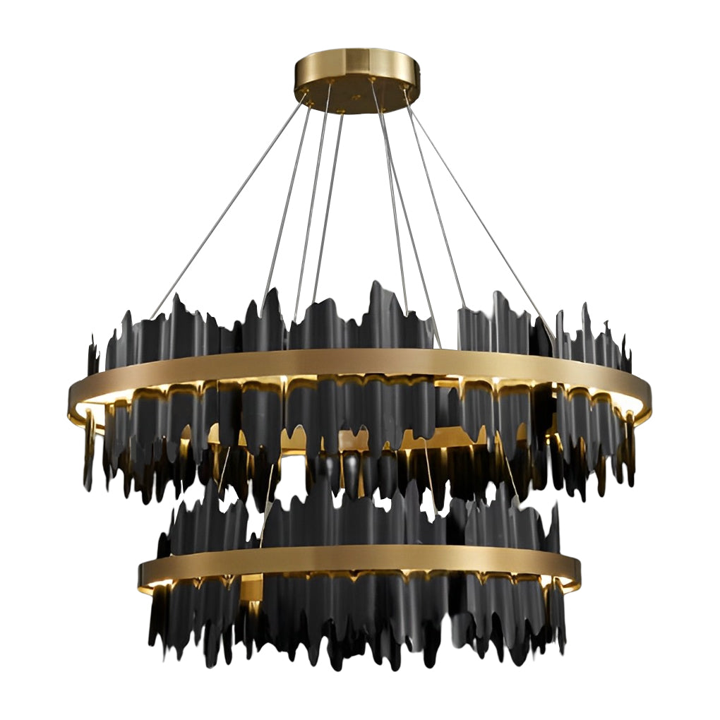 Creative Metal Circular Stepless Dimming LED Post-Modern Chandelier