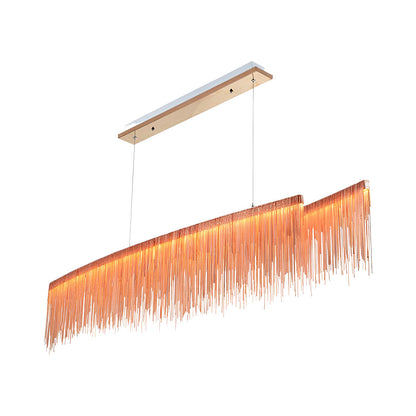 Aluminum Tassels Chain LED Dimmable Post-Modern Dining Room Chandelier