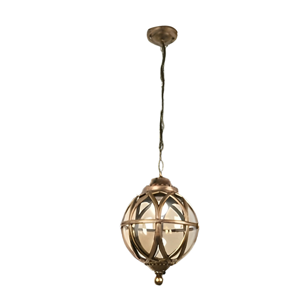 European-style Retro Pendant Aluminum Glass Hanging Ball Outdoor Ceiling Light