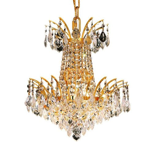 Victoria Gold Four-Light Chandelier with Clear Royal Cut Crystals