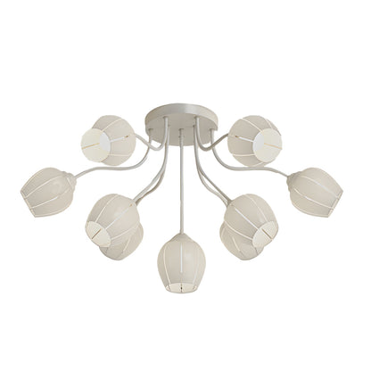 10 Heads Flowers Creative Three Step Dimming French Style Ceiling Lights